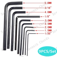 9size acoustic electric guitar bass wrench allen keys neck bridge truss rod tool carbon steel material universal guitar tools