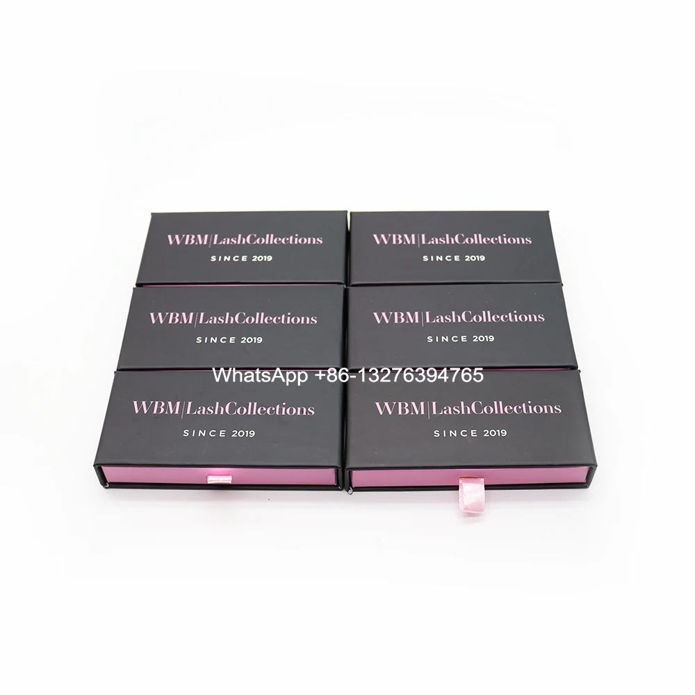 

Baby Pink&Black Mink Eyelashes Packaging Box 100% Mink Lashes Dramatic Soft Volume Natural Eyelashes Custom Eyelash Empty Box