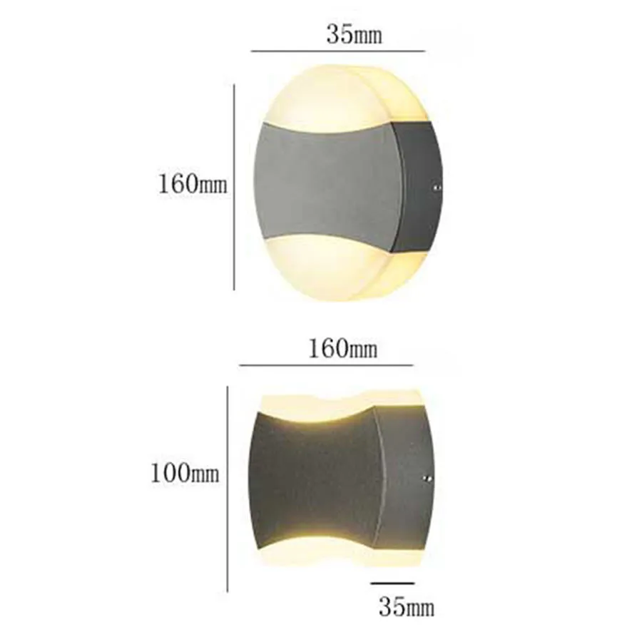

10W LED Wall Lamp Acrylic Waterproof Porch Lamp Villa Balcony Corridor Wall Light Hotel Outdoor Garden Patio Exterior Wall Lamp