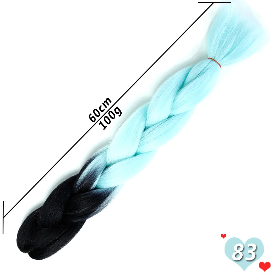 JINKAILI парик Монохромный Цвет Экспрессия Jumbo вязание крючком косы 2" 100 г синтетические африканские поддельные волосы термостойкие крючком косы - Цвет: 2/613