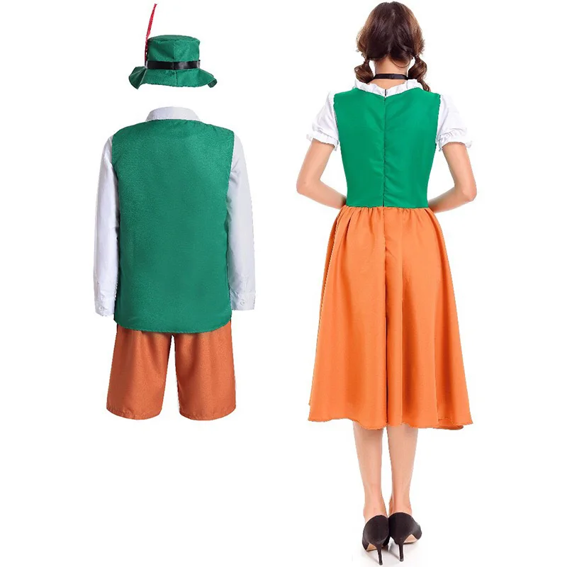 Баварский костюм для пары на Октоберфест карнавальный взрослых мужчин и Женщин