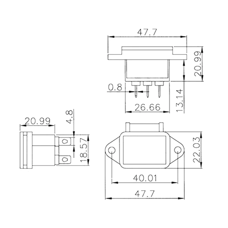 

AC 250V 10A IEC320 C14 Male Power Cord Inlet Socket