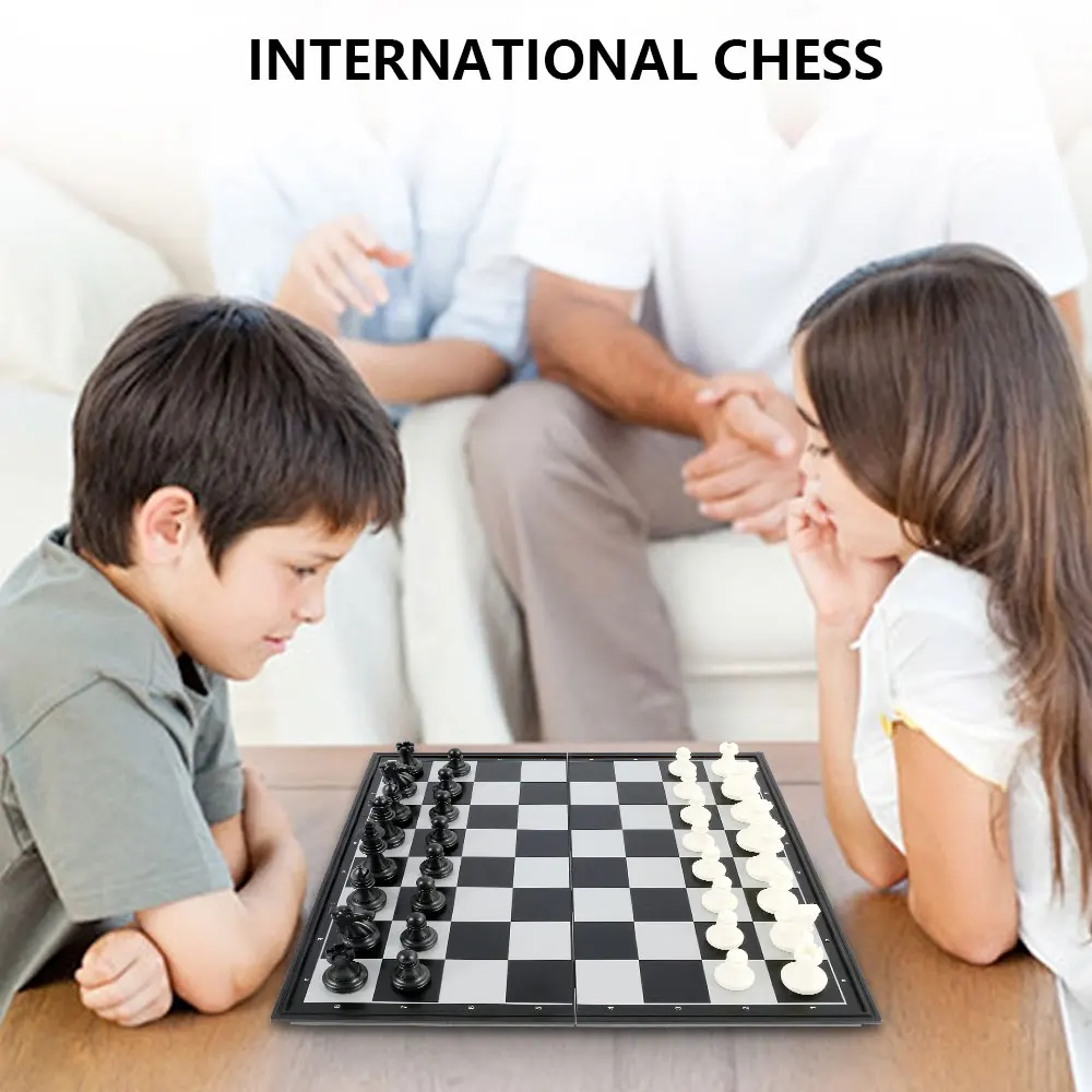 

Магнитная детская складная Магнитная пластиковая Шахматная настольная игра для родителей и детей обучающая Семейная Игра детский подарок ...