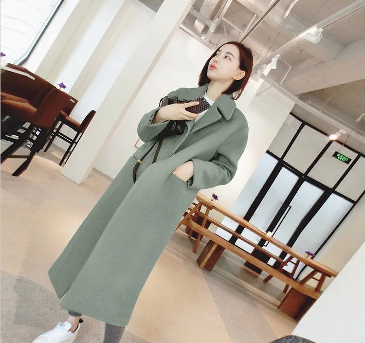 Новая Универсальная длинная приталенная куртка выше колена в Корейском стиле