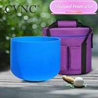 CVNC 10 Inch Blue Quartz Crystal Singing Bowl 440Hz G Note Throat Chakra Chakra with Free Bag for Sleep Improvement Mind Focus