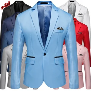 Imported Men Slim Fit Office Blazer Jacket Fashion Solid Mens Suit Jacket Wedding Dress Coat Casual Business 
