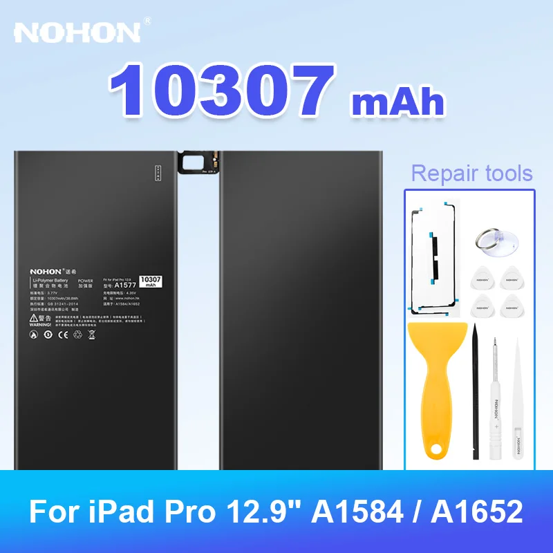 

Nohon Tablet Battery for iPad Pro 12.9 inch Pro12.9 Bateria 10307mah A1577 A1584 Replacement Batteries 0 Cycle New Free Tools