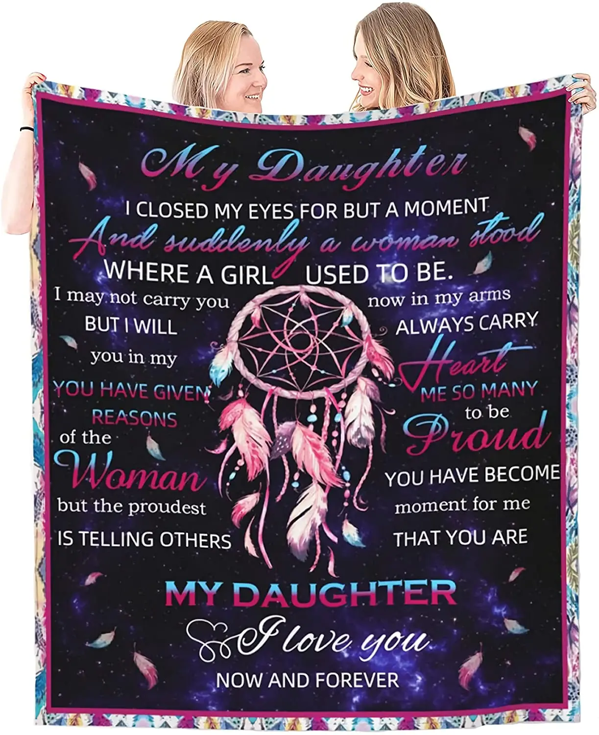 

Throw Blanket - to my daughter blanket Fleece Throw Blanket,Super Soft Ultra-Soft Micro Fleece Blanket for Bedroom SOFE Couch