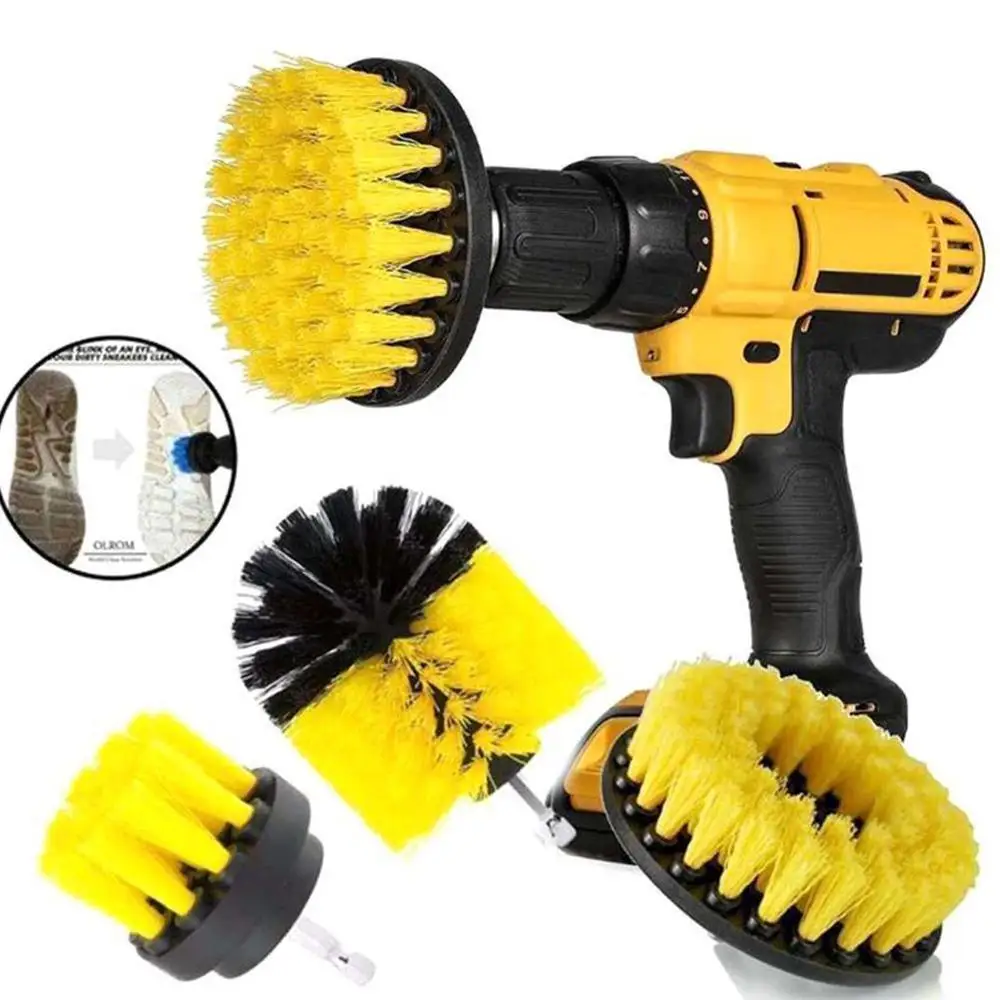 Щетка скребок для дрели комплект из 3 щеток чистки автомобиля плитки лодки домов