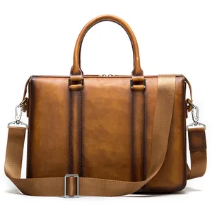 Портфель Newsbirds мужской из натуральной кожи, сумка-тоут для ноутбука 13,3 дюйма, повседневный деловой чемоданчик