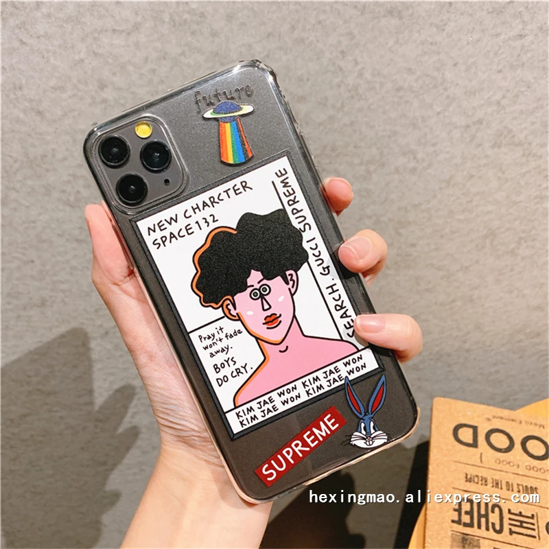 Забавный милый чехол для телефона Lazy Man для iphone 11 чехол для iphone 6S 6 7 8 Plus XR XSMAX Ультратонкий Мягкий ТПУ прозрачный чехол
