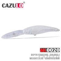 blank unpainted fishing accessories lure minnow isca artificial 5 5g97mm abs diy kit pesca floating seabass fish leurre angeln