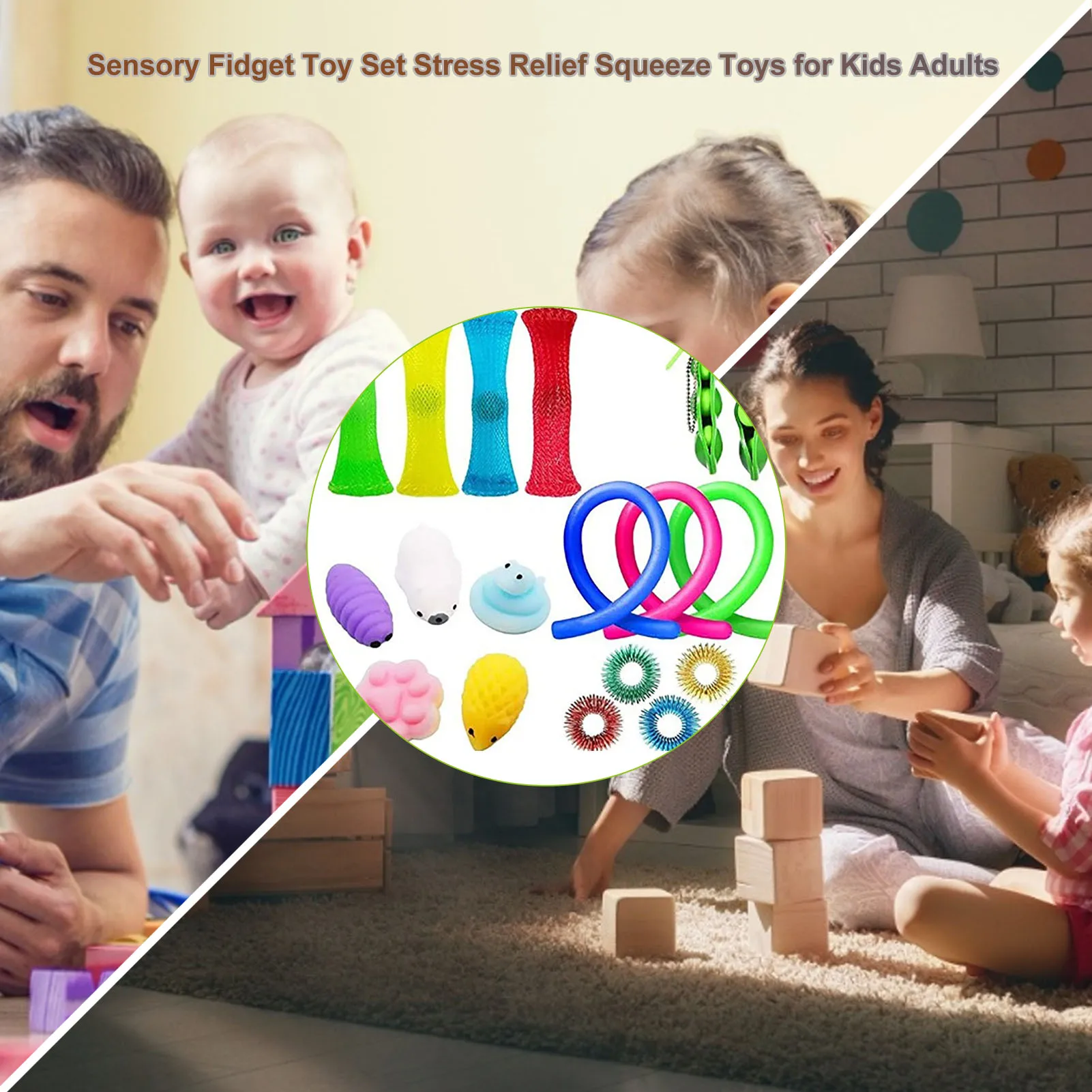 

Fidget Toys Set EDC Hand Autism ADHD Anxiety Stress Relief Squeeze Toys Pop Bubble Fidget Sensory Toy For Kids Adults