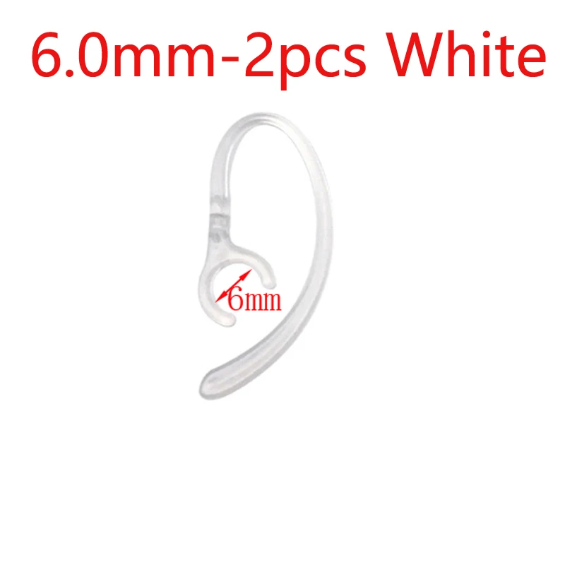 6.0mm-2pcs White 2 шт./4 шт., зажим для наушников, крючок для наушников, крючок для наушников, вешалка для Bluetooth гарнитуры, 6,0 мм, 7,0 мм, 8,0 мм, 9,0 мм - Цвет: 6.0mm-2pcs White