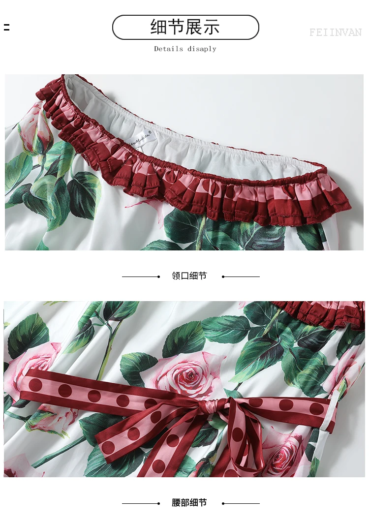 

2021 Summer Ladies Fashion European One-Shoulder Ruffled Polka Dot Print Maxi Dress Women French Elegant Vacation Style Dress