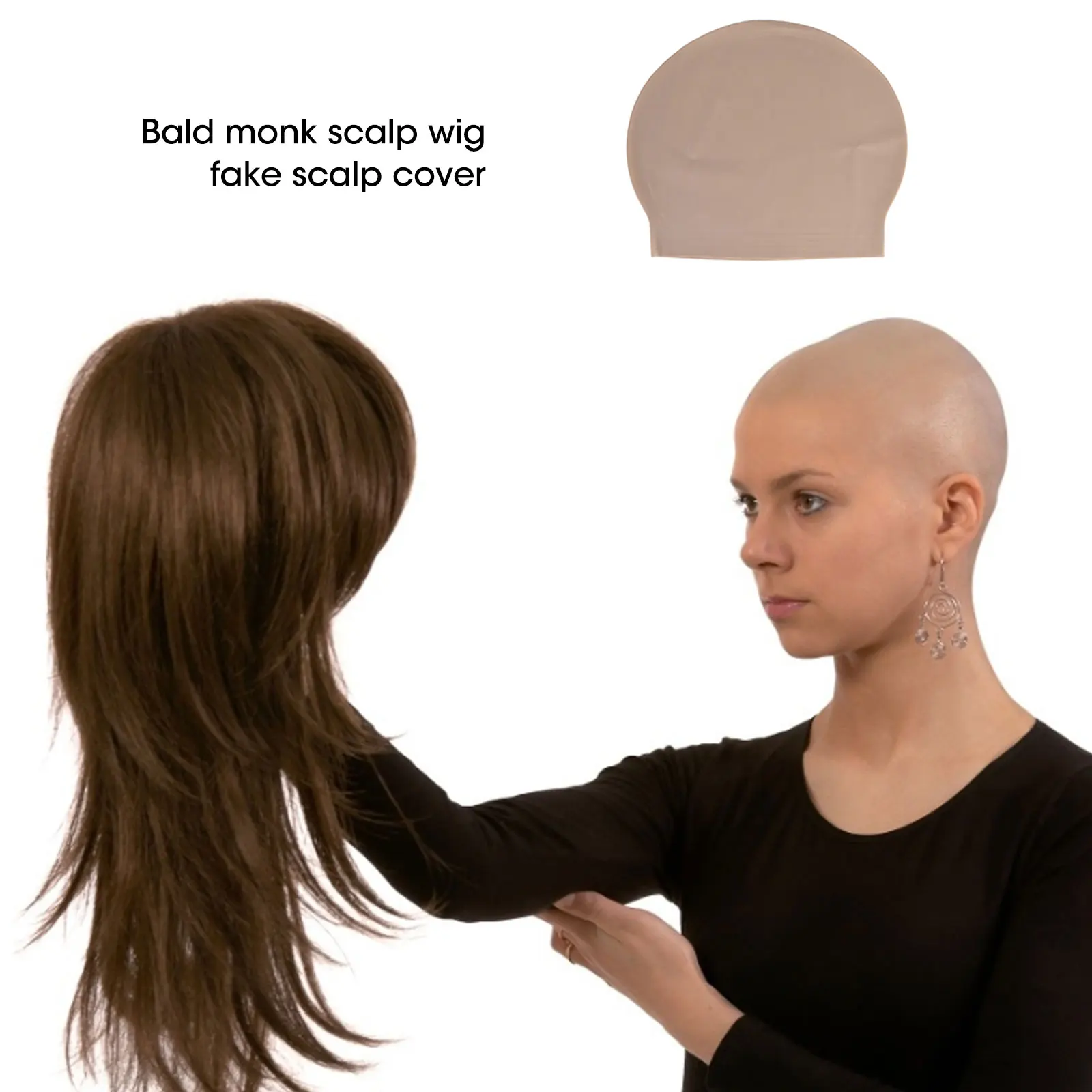 1Pcs Light Shade Bald Cap Funny Latex Skin Fake Head Unisex Fancy Film Party Dress Wig Mask Hat | Красота и здоровье