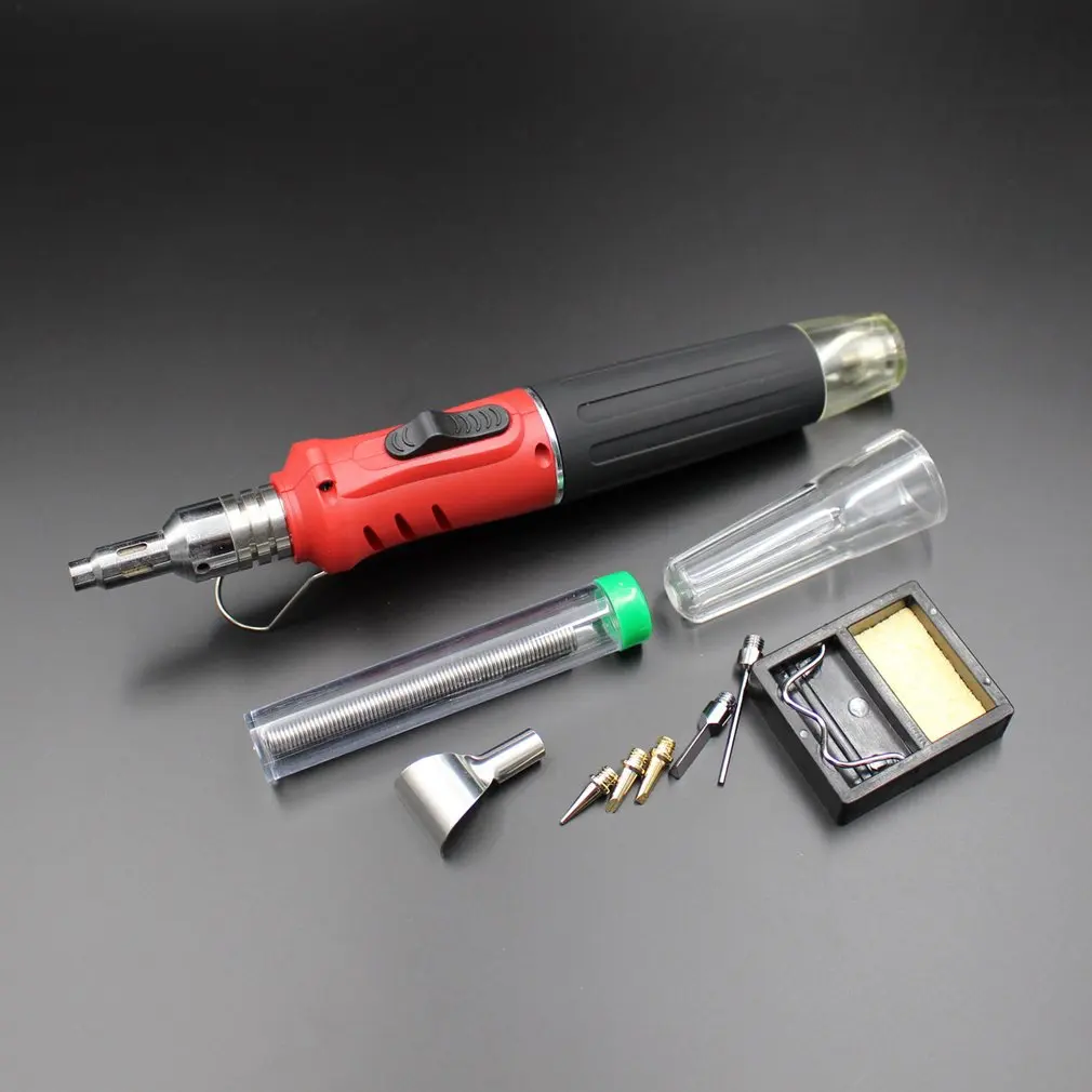 

10 in 1 HS-1115K Electronic Ignition Gas Soldering Iron Kit Set Gas Blow Torch Solder Iron Gun Welding Pen Burner Tools HS-1115K