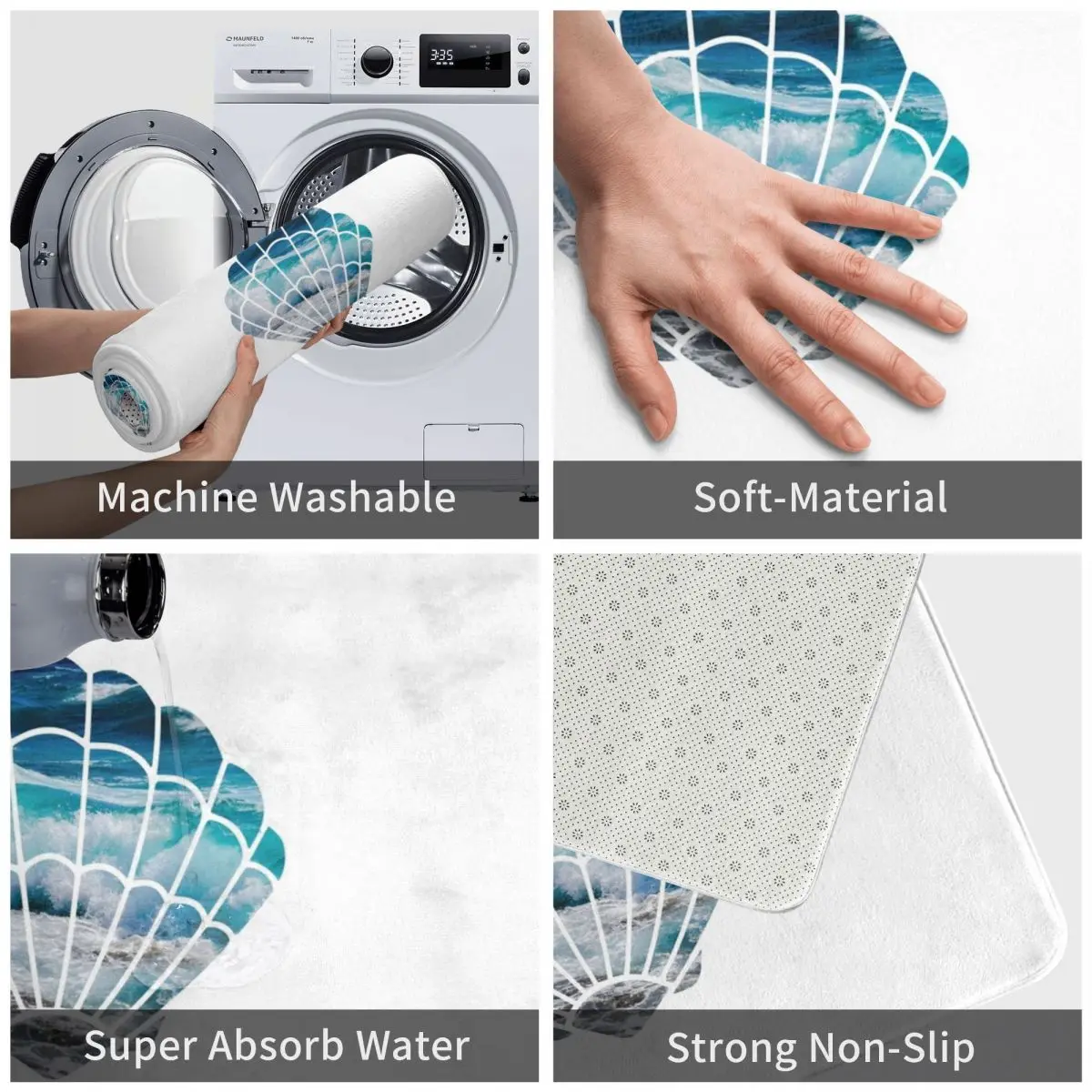 Морской пляжный Придверный коврик ковер из полиэстера нескользящий напольный