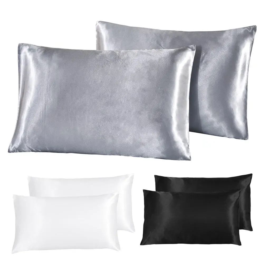 

Pillow Case Satin Emulation Silk Anti-Wrinkle Pillow Rectangular Cushion Cover 51x76cm Single Pillow Covers pillowcase Textile