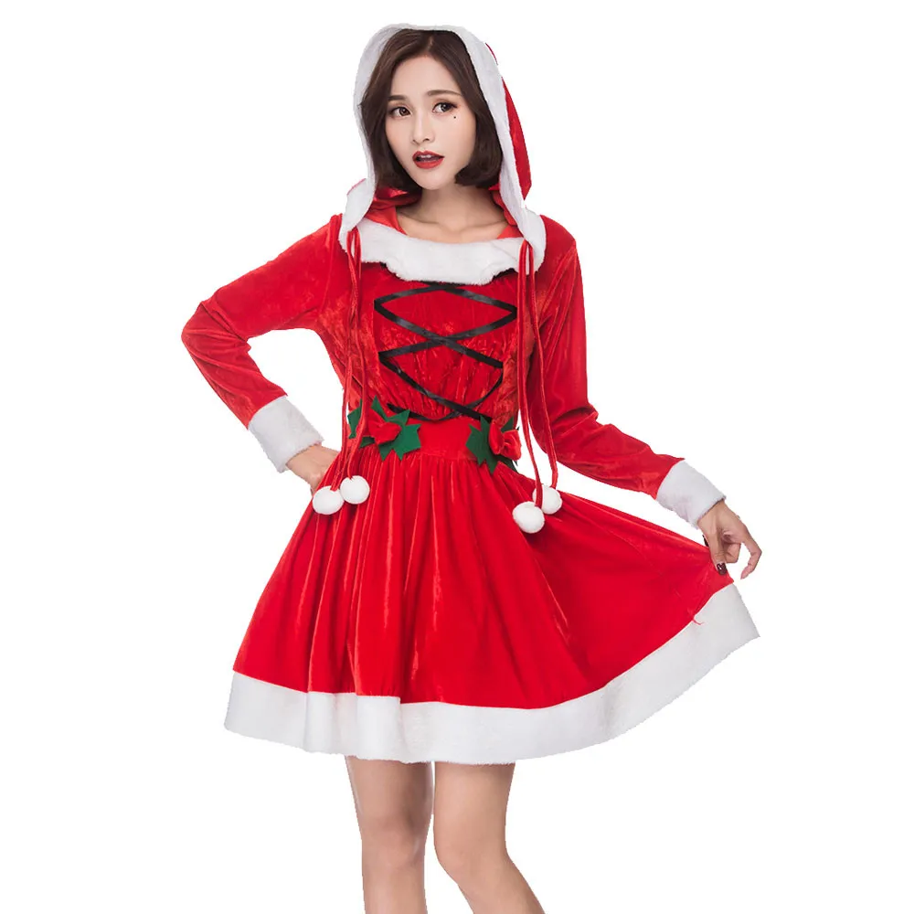 Женская рождественская вечеринка Косплей длинный рукав ночной клуб танцор