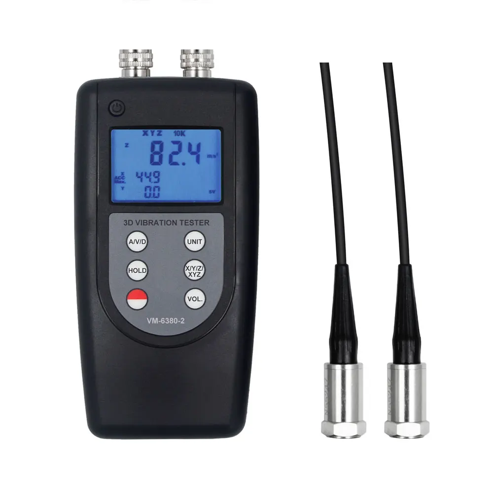 

Цифровой измеритель вибрации, 2-канальный тестер, Виброметр Φ 0,01-400 мм/секция, двойной зонд True RMS