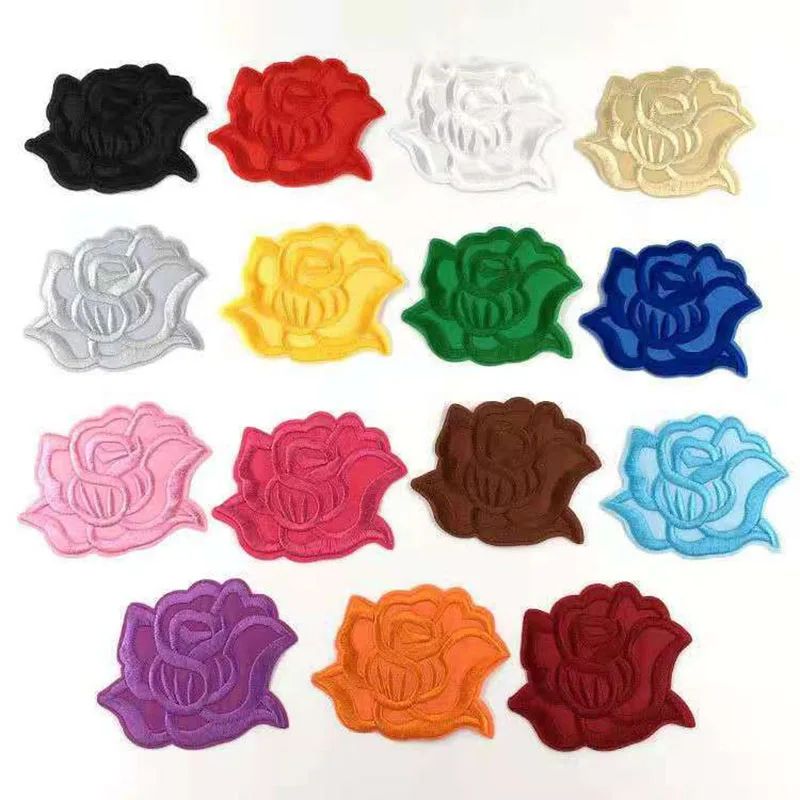 10 шт. красивые вышитые цветы розы патчи для самостоятельного изготовления одежды