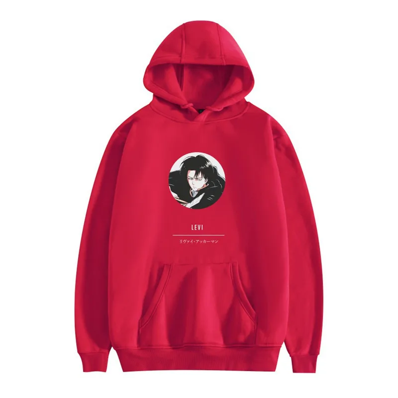 

Hot Anime Attack on Titan Hoodies Levi Ackerman Hooded Swearshirts Women Men Unisex Casual Loose Pullovers Clothing For Spring