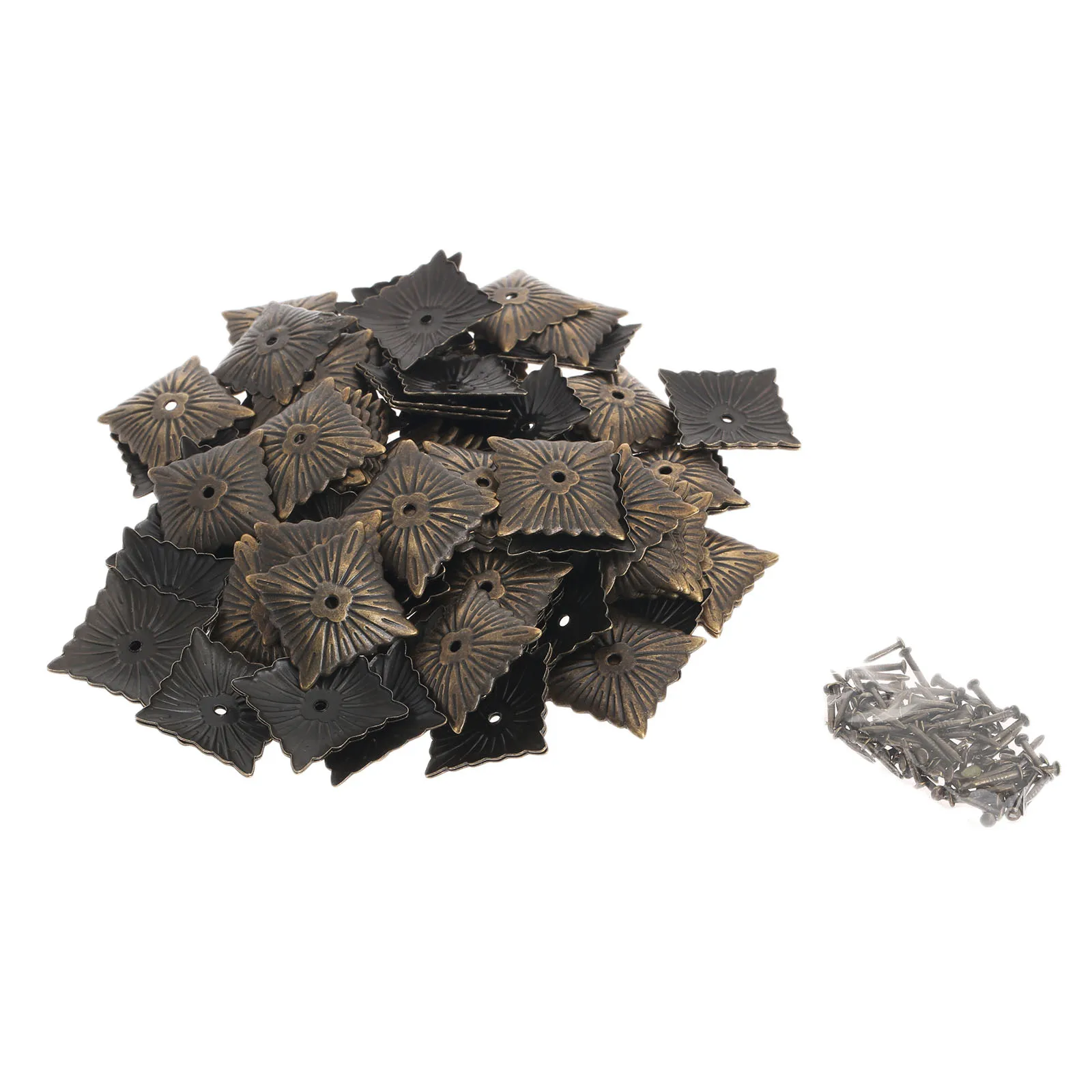 100 шт 21x21 мм винтажная обивка квадратные ногти античная бронза для декоративной