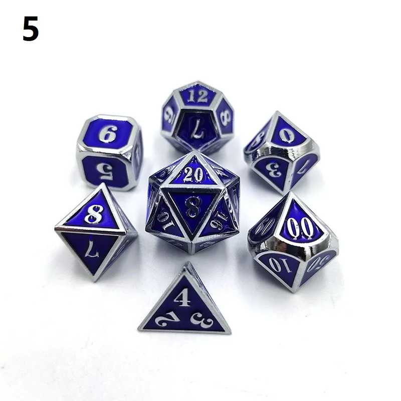 7 шт./компл. металлические кубики для настольных игр D4 D6 D8 D10 D12 D20 MTG|Кубики| |