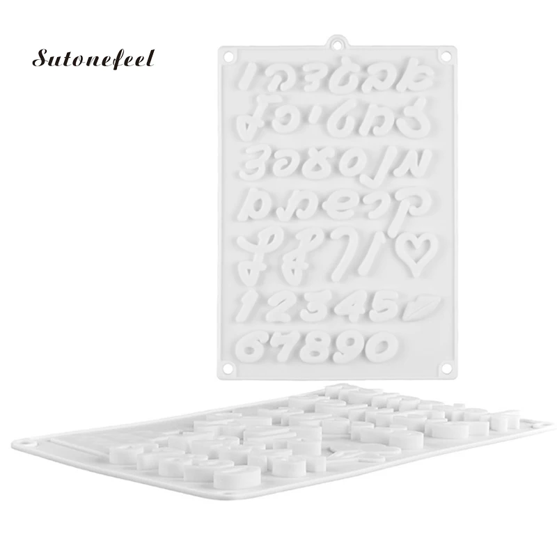 Силиконовая форма с ивритом для выпечки шоколадной помадки арабскими цифрами