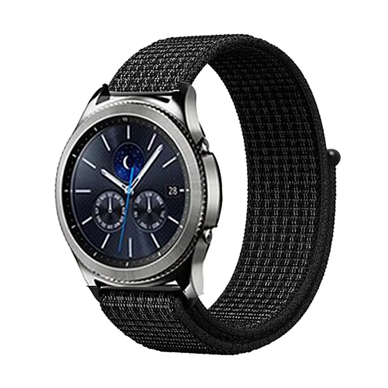 black white 11 20 мм/22 мм длина браслета для Galaxy Watch 46 мм/42 мм/Активный 2 ремень samsung Шестерни S3 Frontier спортивный нейлоновый браслет huawei часы GT S2 42 46 мм - Цвет ремешка: black white 11