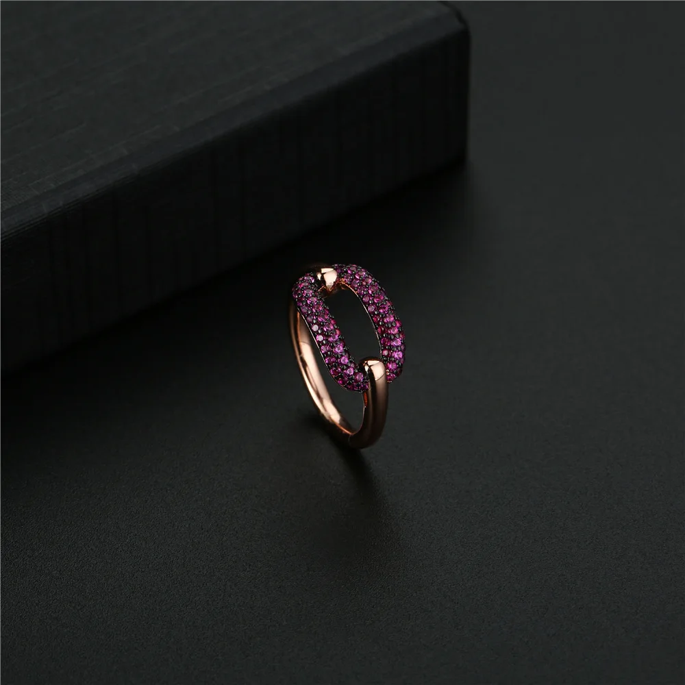 

New round diamond ring color diamond ins simple retro wild fresh temperament trend daily wear women wear brand jewelry