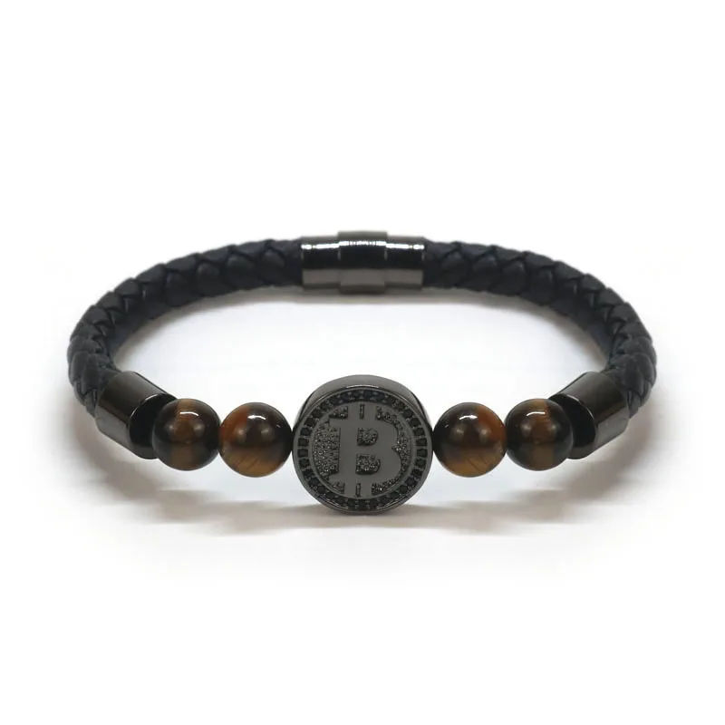 2020 роскошные кожаные мужские браслеты 8 мм|Браслеты с шармами| |