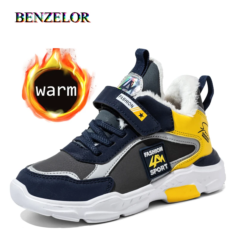 

2021 Autumn Winter Sneakers Kids Children Shoes Girls Boys Sport Shoes Warm Plush Velvet School Comfortable Runing Chaussure