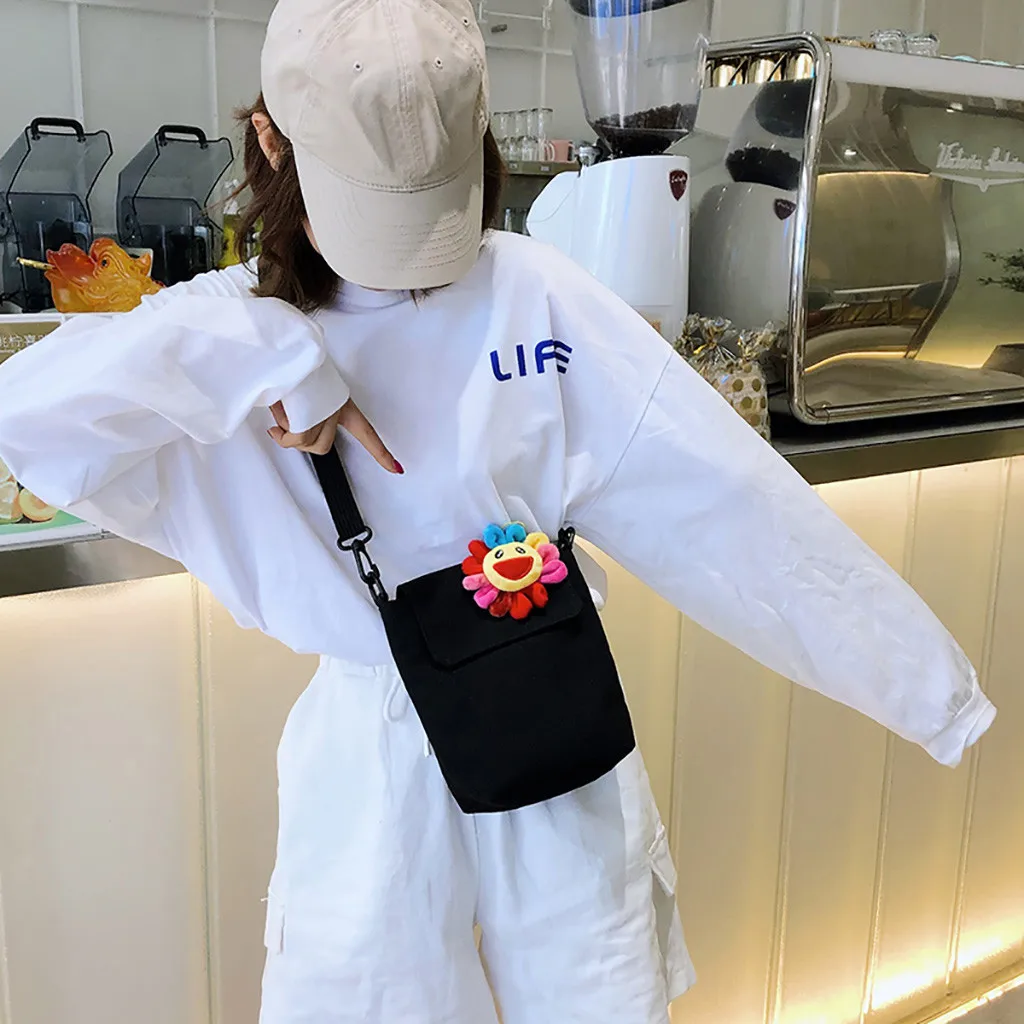 Женский джокер холщовый мешок милый цветок плечо сумка через сумки для женщин