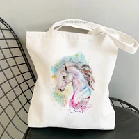 beautiful unicorn animals girls fashion 2021 new shoulder canvas chic casual ins big shopper street handbag wallet women bag