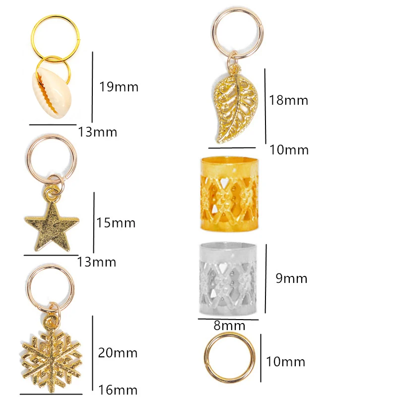 164 шт. металлические африканские Кольца для волос|Звенья кольца и трубки| |