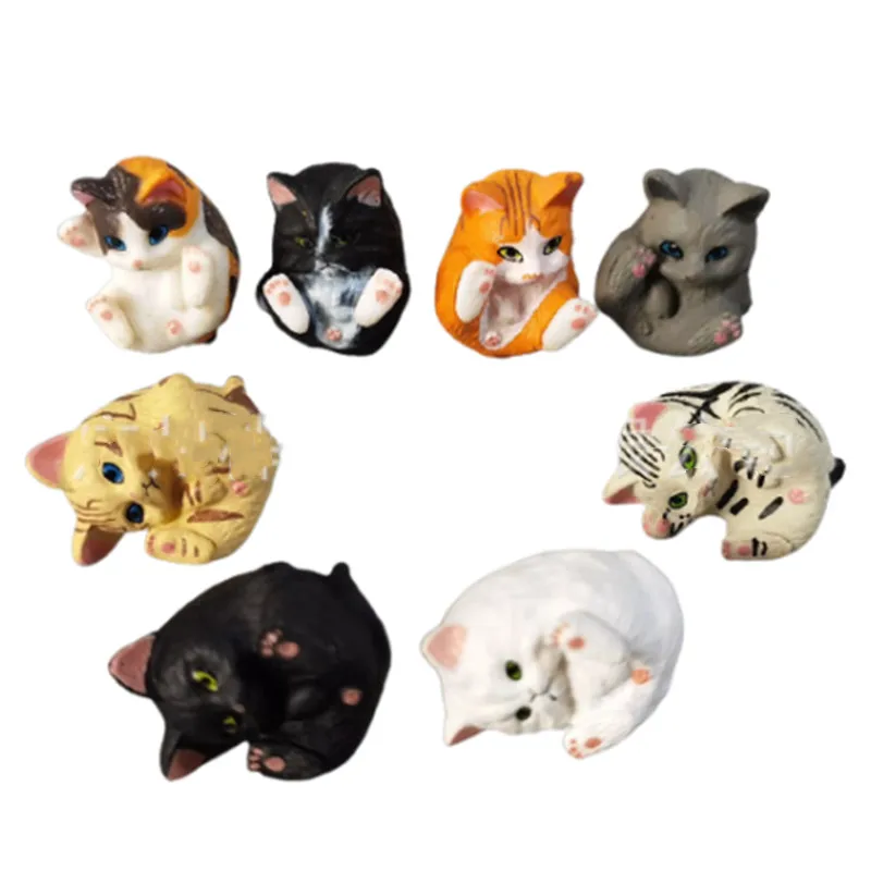 

8Pcs/lot Lucky Chubby Cat DIY Accessories Doll PVC Keychain Pendant 3CM HX01