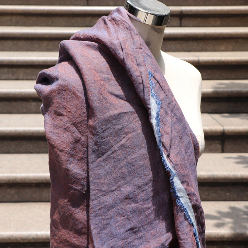 

Sparse Weaving Yarn-dyed High Quality Natural 100% Linen Fabric For Sewing Cloth Dresses Robe Summer Thin DIY Handmade Designer