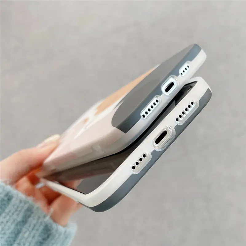 

Art Abstract Geometry INS Style Phone Case For iPhone 12 11 Pro Max XR XS Max X 7 8 Plus SE 2020 12Mini 12Pro 11 Graffiti Cover