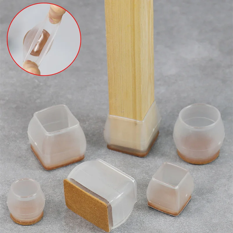 

16pcs Non-Slip Silicone Chair Caps Table Foot felt Pads furniture leg stopper cup sofa feet Cover Socks Wood Floor Protectors