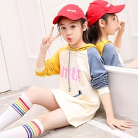 2021 spring autumn long sleeve pullover hoodies for girls cartoon letter cotton hooded sweatshirts childrens clothing