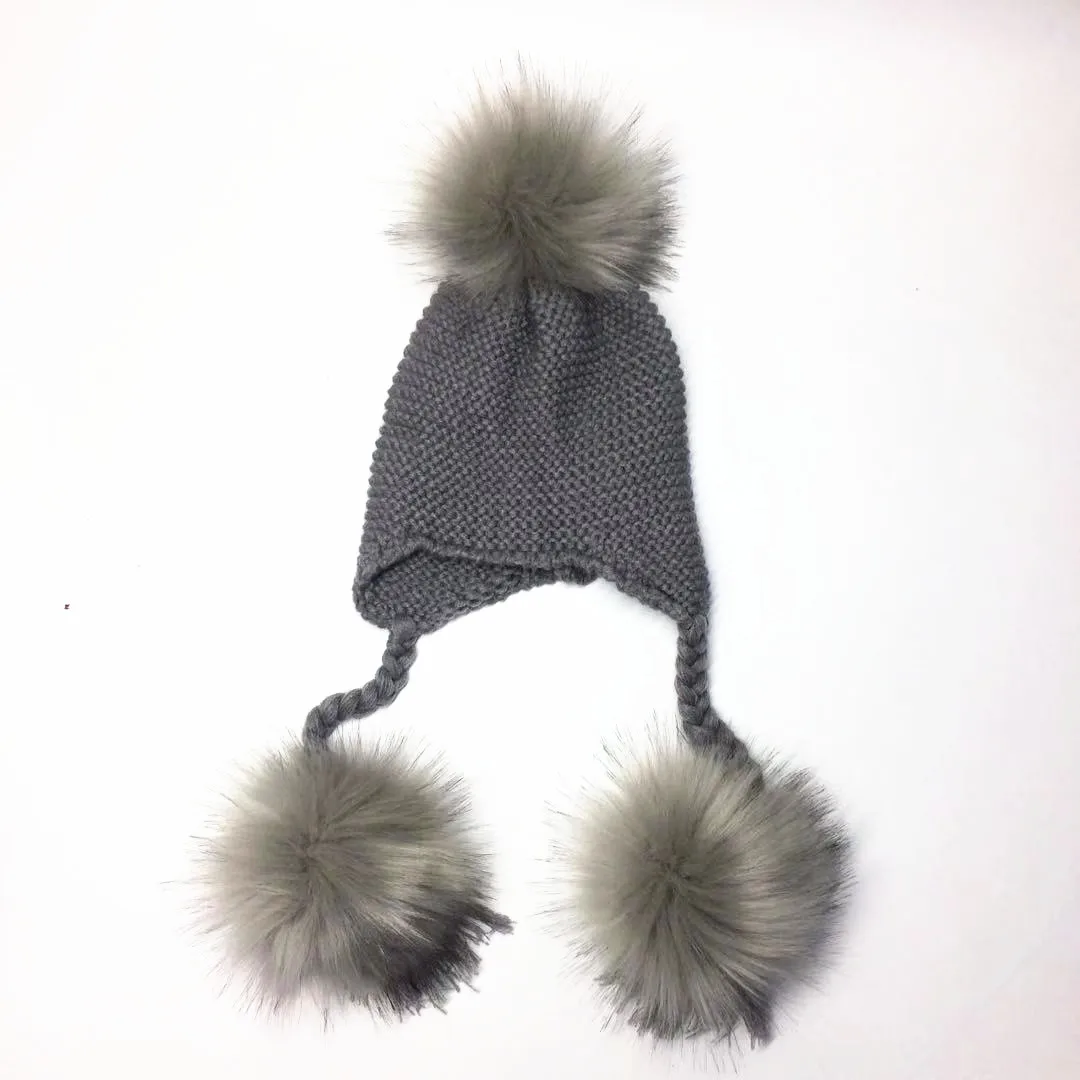 Шапка вязаная крючком с помпоном для детей от 6 месяцев до 3 лет зима мальчик