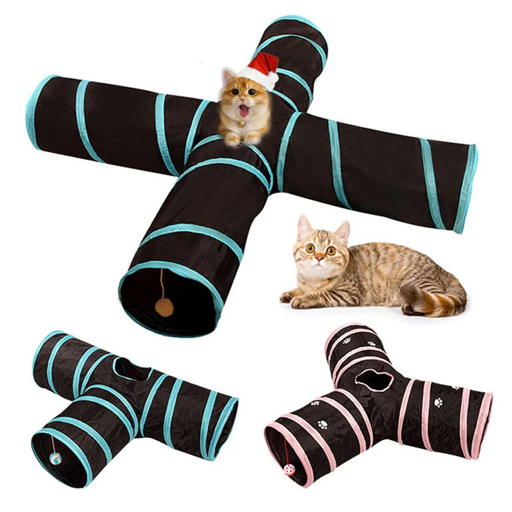 Складной туннель для домашних животных кошек игровая площадка игрушки в