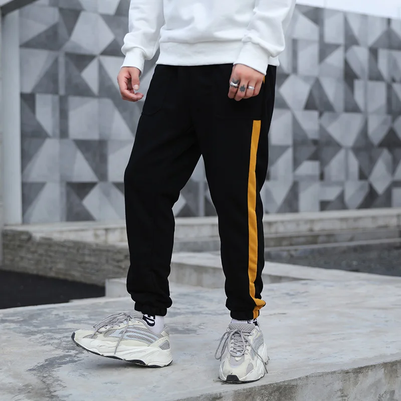 

Pockets Waist Sweatpants Elastic Solid Color Casual Trousers Men Clothes Joggers Pants Man fashion Street Wear