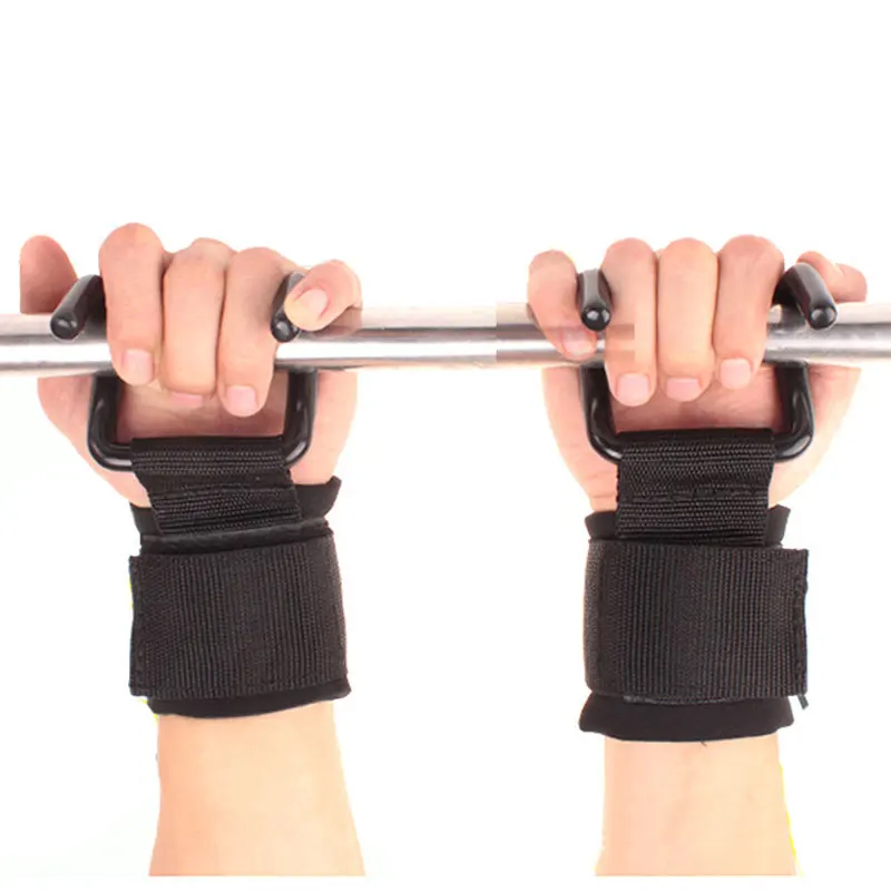 

Adjustable Steel Hook Grips Straps Weight Lifting Strength Weightlifting Training Gym Fitness Wrist Support Lift Straps Pull-up