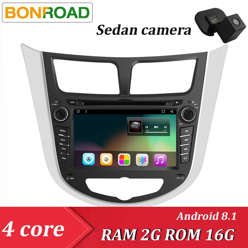 T3-7300AD4G3S3 Bonroad Android 8,1 Автомобильный мультимедийный плеер Автомобильный DVD для Hyundai Solaris Verna Accent 2010- Автомобильный gps Радио Видео навигация - Цвет: T3-7300AD4G3S3