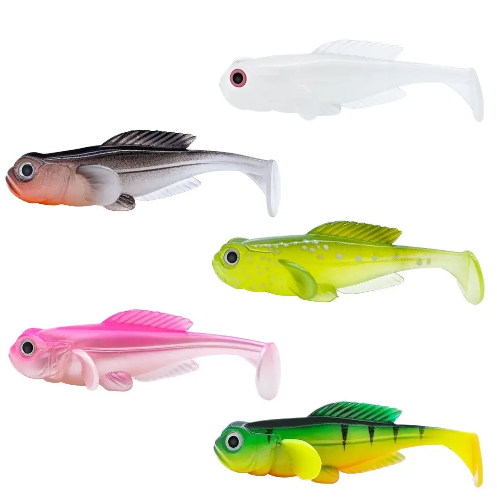 

5 шт./упак. 80 мм 9,5g Ультра Реалистичный дизайн бычок-весло мягкие приманки рыболовные приманки лучших подробный SoftLure Новый плавающая приманк...