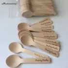 Деревянные Мини-ложки на заказ, милые медовые ложки, деревянные ложки для крещения, дня рождения, вечерние, свадебные, свадебные, для причастия