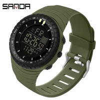sanda sport new digital watch for men with large screen fashion outoor electronic movement watch 50bar waterproof wristwatch